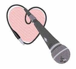 detailed heart machine embroidery pattern - Love Microphone for decorative pillow covers