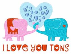 Love You Tons - 5x7 heart detailed machine embroidery design for Baby Blankets