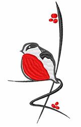 beginner-friendly christmas bird machine embroidery pattern - Lovely Bird for patchwork quilt blocks