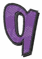 quick stitch case machine embroidery pattern - Lower Case q for insulated lunch bags