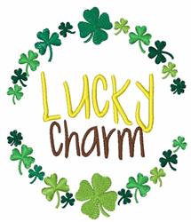 Lucky Charm - 5x7 leaf detailed machine embroidery design for kitchen tea towels