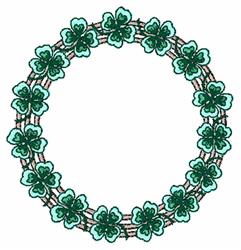 Lucky Triple Ring - 5x7 leaf detailed machine embroidery design for kitchen tea towels