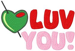 Luv You! - 5x7 heart detailed machine embroidery design for decorative pillow covers