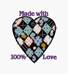 heart detailed machine embroidery - Made With Love perfect for patchwork quilt blocks