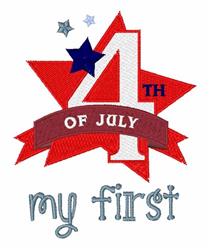 Maiden Independence - 4x4 star detailed machine embroidery design for cute baby onesies