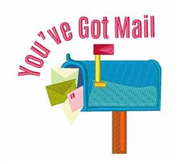 Bright blue mailbox with a raised red flag, colorful envelopes flowing out, featuring vibrant 'You've Got Mail' text.