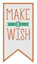 Colorful banner with 'MAKE a WISH' in orange and green on a white background. Modern design, perfect for birthday celebration