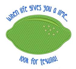 lime detailed machine embroidery - Make Tequila With Lime for reusable tote bags