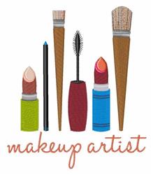 Makeup Artist Tools - 5x7 tool detailed machine embroidery design for Cosmetic Bags