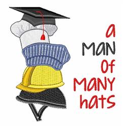 hat detailed machine digital embroidery - Many Hats perfect for patchwork quilt blocks