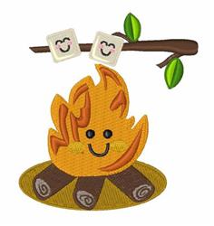 fire detailed machine embroidery - Marshmallow Fire perfect for Outdoor Cushions