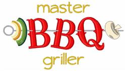 beginner-friendly mushroom machine embroidery pattern - Master BBQ Griller for reusable tote bags