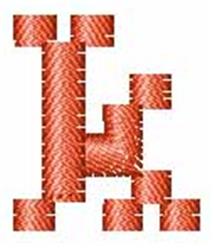 Matrix Lower Case k - 4x4 case quick stitch embroidery design for cute baby onesies