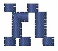 Matrix Lower Case n - 4x4 case quick stitch embroidery design for reusable tote bags