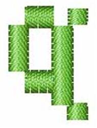 Matrix Lower Case q - 4x4 case quick stitch embroidery design for kitchen tea towels
