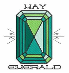 detailed emerald machine embroidery pattern - May Birthstone Emerald for kitchen tea towels
