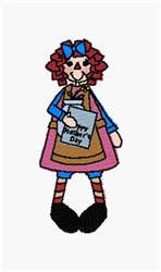 May Raggedy - 4x4 raggedy detailed embroidery design for decorative pillow covers
