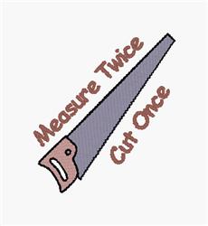 beginner-friendly twice machine embroidery pattern - Measure Twice for Workshop Decor