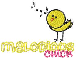 Melodious Chick - 4x4 bird detailed machine embroidery design for reusable tote bags