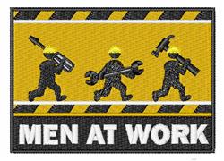 Men At Work - 4x4 work detailed machine embroidery design for reusable tote bags