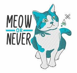 Meow Or Never - 4x4 kitten detailed machine embroidery design for reusable tote bags