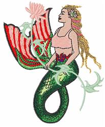 Mermaid - 4x4 mermaid detailed machine embroidery design perfect for reusable tote bags