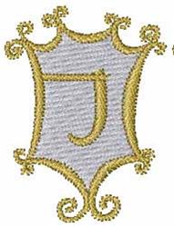 quick stitch monogram machine embroidery pattern - Mirror Monogram J for kitchen tea towels