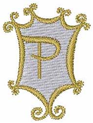 quick stitch monogram machine embroidery pattern - Mirror Monogram P for reusable tote bags