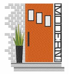 door detailed machine digital embroidery - Modern Door perfect for wall art