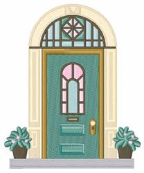 Modern Front Door - 5x7 door detailed machine embroidery design for themed events