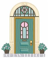 detailed door machine embroidery pattern - Modern Front Door perfect for office decor