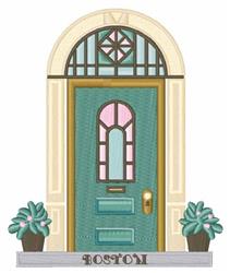 Modern Front Door - 5x7 door detailed machine embroidery design for themed events