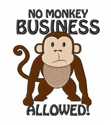 Monkey Business - 5x7 busine detailed embroidery design for Kids Room Decor