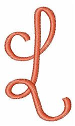 Monogram Curl L - 4x4 curl quick stitch embroidery design for reusable tote bags