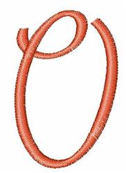 Monogram Curl O - 4x4 curl quick stitch machine embroidery design for kitchen aprons