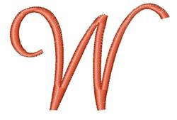 quick stitch curl machine embroidery pattern - Monogram Curl W for reusable tote bags