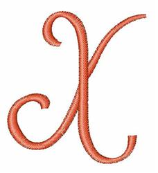 Monogram Curl X - 4x4 curl quick stitch machine embroidery design for kitchen aprons