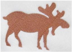 beginner-friendly silhouette machine embroidery pattern - Moose Silhouette for Camping Gear