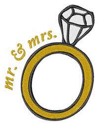 detailed design machine digital embroidery pattern - Mr & Mrs perfect for Gift Tags