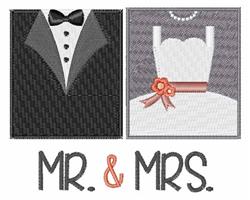 detailed design machine embroidery pattern - Mr & Mrs for decorative pillow covers