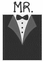 tuxedo detailed machine embroidery - Mr Tuxedo perfect for decorative pillow covers