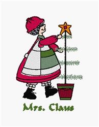 Mrs Claus - 5x7 Santa Claus detailed machine embroidery design for cute baby onesies