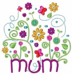 leaf beginner-friendly machine embroidery - Mum Flowers for decorative pillow covers