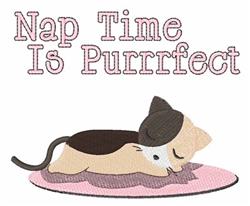 detailed kitten machine embroidery pattern - Nap Time perfect for Baby Blankets