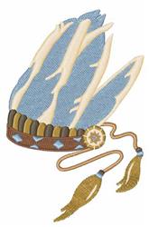 detailed headre machine embroidery pattern - Native Indian Headress for decorative pillow covers