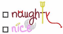 Naughty Or Nice - 4x4 angel quick stitch embroidery design for Christmas Stockings