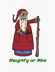 Naughty Or Nice - 5x7 Santa Claus detailed embroidery design for reusable tote bags