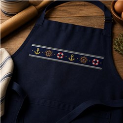 beginner-friendly border machine embroidery pattern - Nautical Border for kitchen aprons