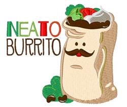 detailed burrito machine embroidery pattern - Neato Burrito for reusable tote bags