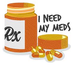 med detailed machine digital embroidery - Need Meds perfect for reusable tote bags